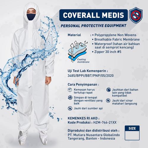 MNG Medis Hazmat Suit Disposable Protective Coverall Non Seam Sealed tape Hazmat + Boots Cover