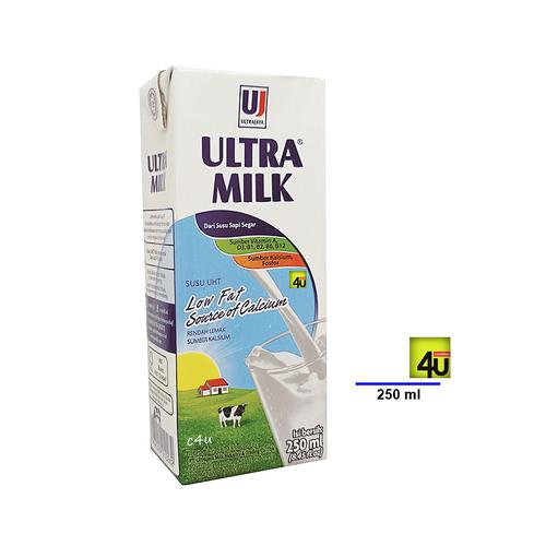 Ultra Jaya - Ultra Milk UHT RTD - 250ml Low Fat Putih