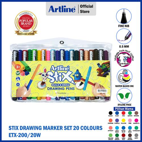 ARTLINE Spidol Stix Drawing Pen Set 20 Colours ETX-200/20W