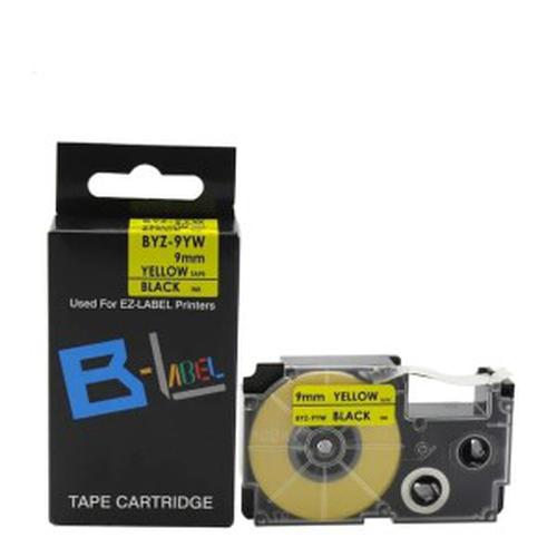 EZ label tape printer black on yellow 9 mm Casio compatible.