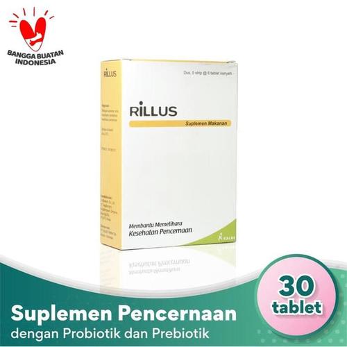 Original Rillus Box Isi 30 Tablet Membantu Memelihara Kesehatan Pencernaan