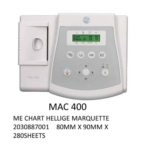 KERTAS ECG / ECG PAPER HELLIGE MARQUETTE 80mm x 90mm x 280 sheets  untuk MAC 400