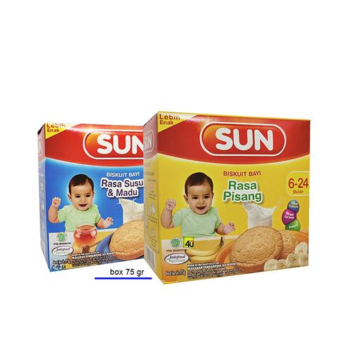 SUN Biskuit Bayi - Kemasan BOX 75g Susu Madu