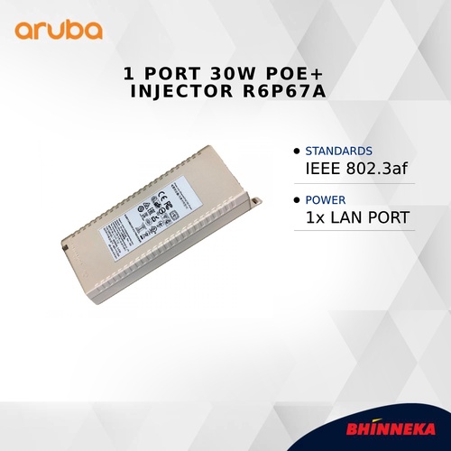 Buy HPE Aruba 1-port 30W PoE+ Injector (R6P67A)