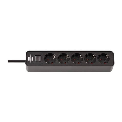 Brennenstuhl Ecolor 5 Socket with Switch [9123020006] - Black