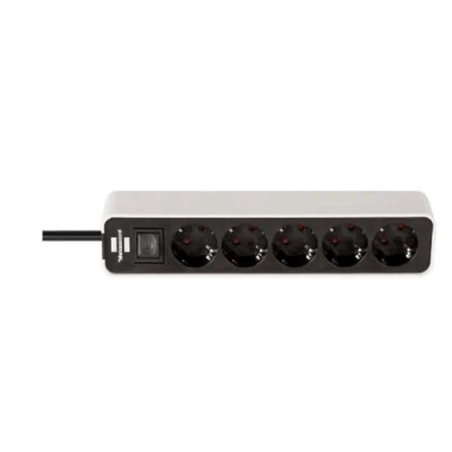 Brennenstuhl Ecolor 6 Socket with Switch [1153260000] - Black