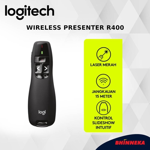 Logitech Wireless Presenter R400, Wireless Presentation Remote Clicker with  Laser Pointer - Micro Center