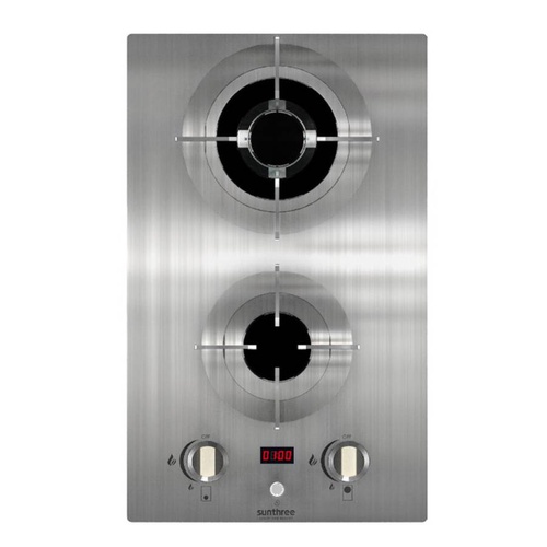 Sunthree Gas Hob GH-2S ST (2 T Stainless Steel)