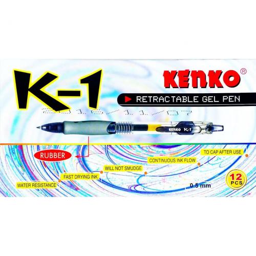 KENKO Ballpoint Rectractable Gel K-01 Black