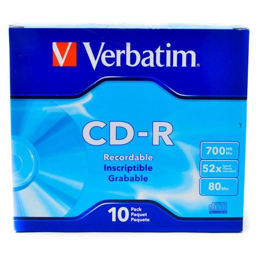 VERBATIM CD-R 700MB Jewel Case 10 Pcs [62612]