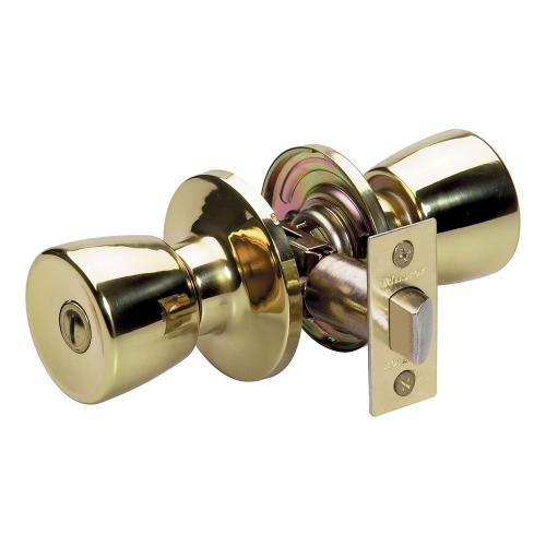 MASTER LOCK TUO0303 Bed and Bath Door Knob - Polished Brass