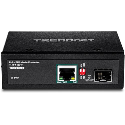 TRENDNET Industrial SFP to Gigabit PoE+ Media Converter TI-PF11SFP