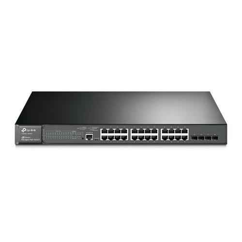 TP-LINK JetStream 24 Port Gigabit L2 Managed PoE+ Switch with 4 SFP Slots T2600G-28MPS