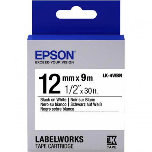 EPSON Label Tape Catridge Black on White LK-4WBN