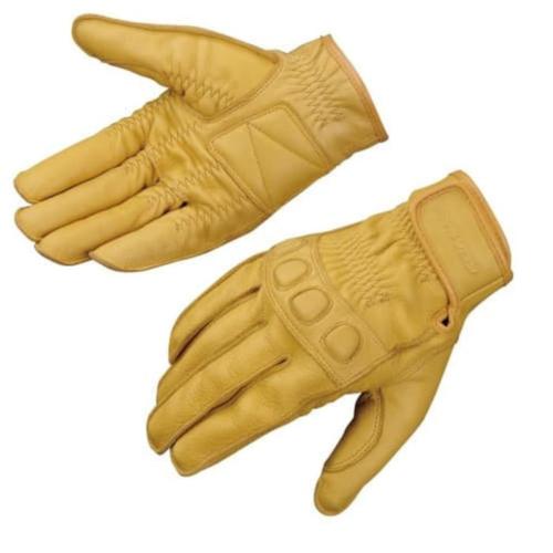 KOMINE GK-720 Vintage Leather Gloves - Beige L