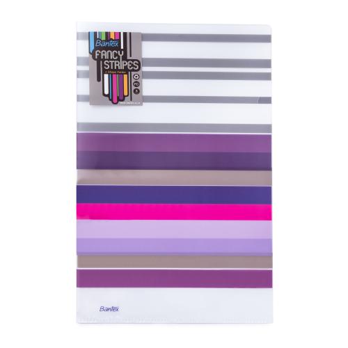 BANTEX Fancy Stripes L Shape Folder Folio [2247 19] - Pink