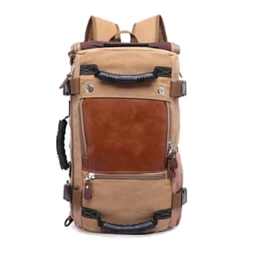 KAKA 0208 3 in 1 Travel Handbag Carrying 15.6 inch Laptop Backpack Khaki