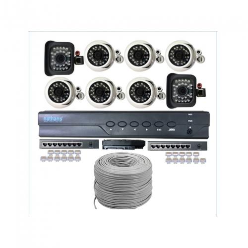 NATHANS CCTV Special Kit 8 Cam IP 2.0 MP [NHKIT-SP20806]