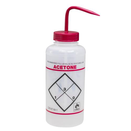 Bel-Art Safety Label Wash Bottle LDPE 1 L - Acetone [F116462232]