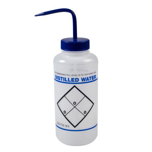 Bel-Art Safety Label Wash Bottle LDPE 1 L - Distilled Water [F116466032]