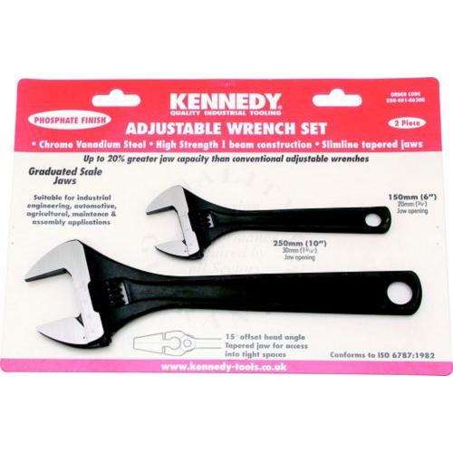 KENNEDY Phosphate Finish Adjustable Wrench Set 6"/10" [KEN5010620K]
