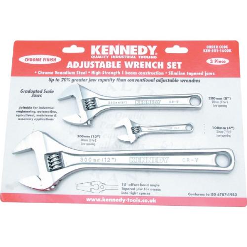KENNEDY Chromed Finish Adjustable Wrench Set 10" / 6" [KEN5011560K]
