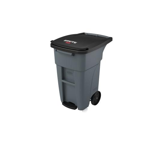 RUBBERMAID Brute 32 Gal Step On Rollout Container with Casters 1971950 Gray