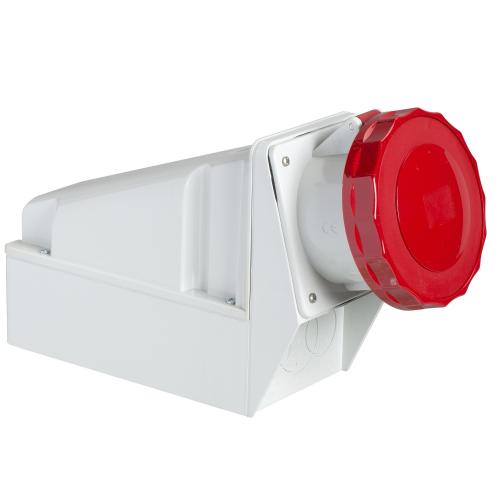 SCHNEIDER ELECTRIC Wall Mounted Socket IP 67 3P+Pe 125A [81194] - Red