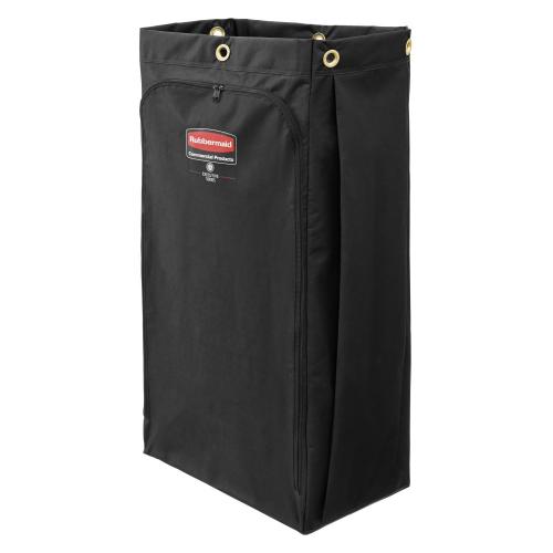 RUBBERMAID 30 Gal Executive Canvas Bag for High Capacity Janitorial Cleaning Carts Vinyl Lining 1966888 Black