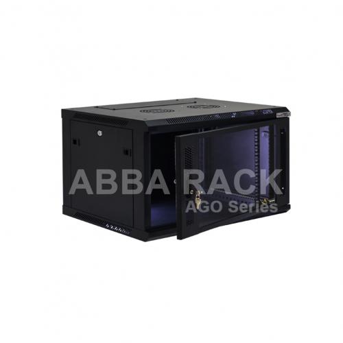 ABBA Ago Series 19" Wallmount Rack Single Door 6U Depth 500 mm [AR-W06-500-SB] - Black