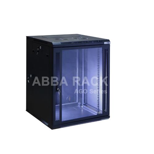 ABBA Ago Series 19" Wallmount Rack Double Door 15U Depth 600 mm Black