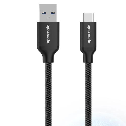 Promate UniLink-CAF USB-A to USB-C Data and Charging Cable Black