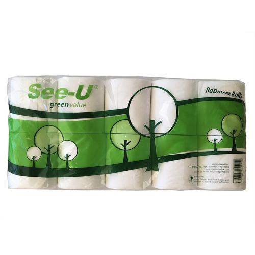 See-U Tissue Gulung 1 pak isi 10 roll Non Embossed