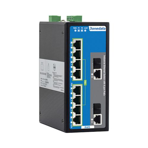 3onedata Managed Industrial PoE Switch IPS7110-2GC-8POE