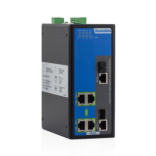 3onedata Managed Industrial PoE Switch IPS716-2GC-4POE