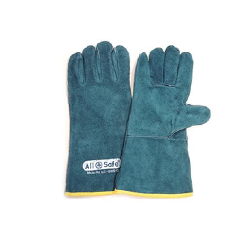 Allsafe Green Cowplit Leather Welding Gloves [ALS-GWD42]