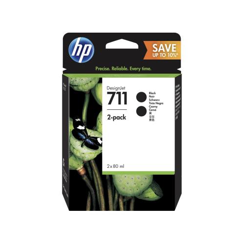 HP Black Ink Cartridge 711 80 ml 2 Pack [P2V31A]
