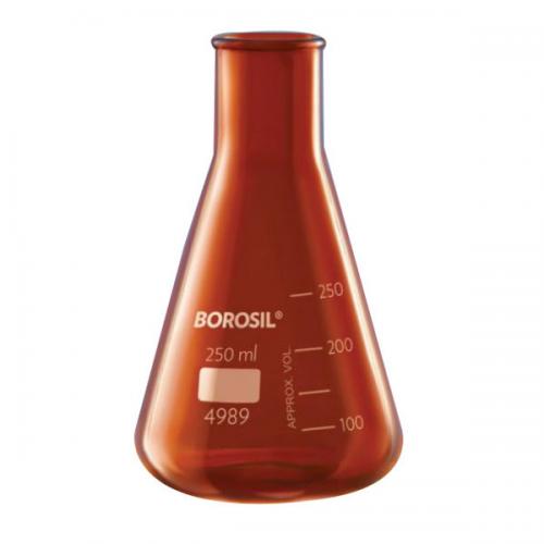 Borosil Flasks Erlenmeyer Graduated Conical Amber with Narrow Mouth 1000 ml [4989029]