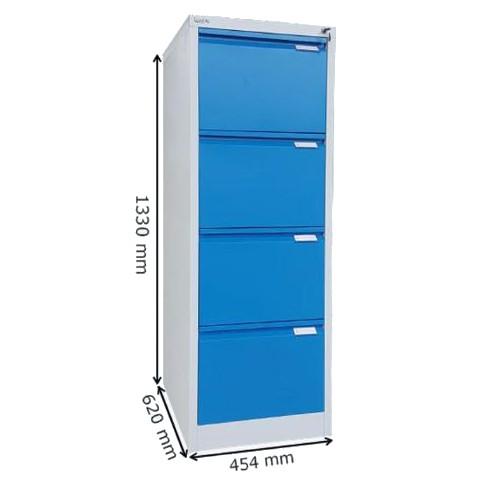 KOZURE Filling Cabinet 4 Drawers KF-4 Blue & Light Grey