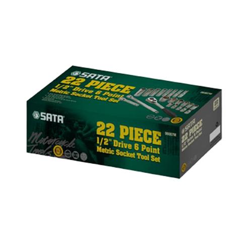 SATA Socket Drive 6 Point Metric 1/2 Inch Set 22 Pcs [06007M]