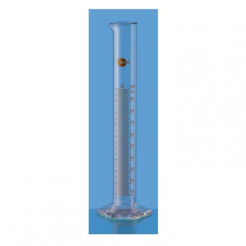 Borosil Cylinders Graduated Single Metric Scale with Pour out with Hexagonal Base Class B 50 ml [3022012D]