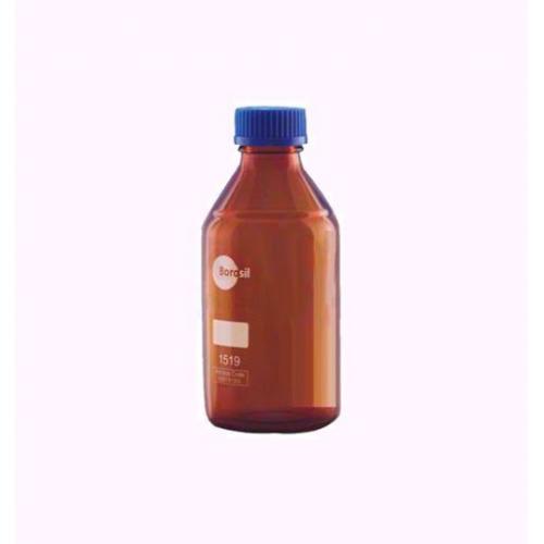 Borosil Bottles Reagent Amber Wide Mouth Graduated with Screw Cap And Pouring Ring 500 ml [1519029]