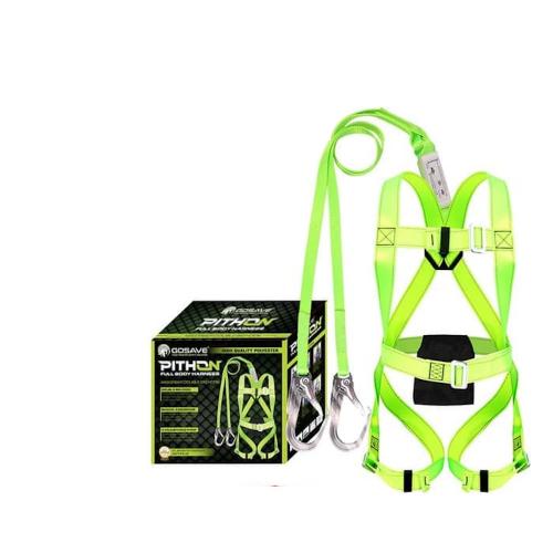 GOSAVE Full Body Harness Pithon Absorber Double Big Hook