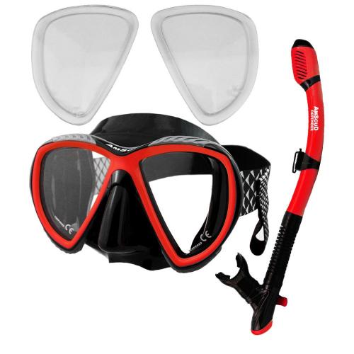 Amscud Paket Combo MS Skill + Snorkel Defender Dry + 2 pcs Lensa Minus (-4.5) Red