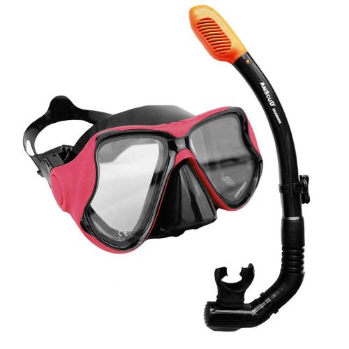 Amscud Combo MS Double Lens + Snorkel Sharker with Double Purge Valve Black Yellow