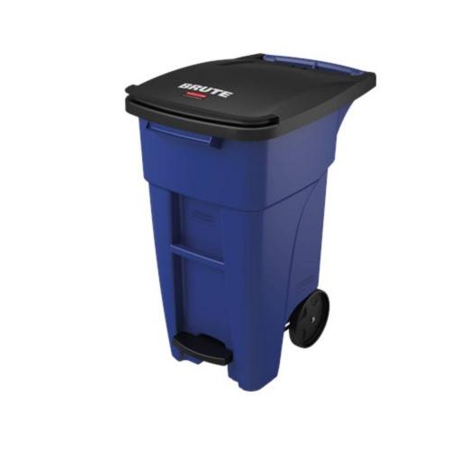 RUBBERMAID Brute 32 Gal Step On Rollout Container 1971946 Blue