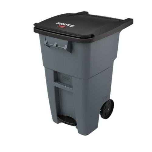 RUBBERMAID Brute 50 Gal Step On Rollout Container 1971956 Gray