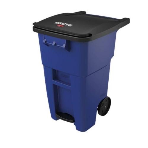 RUBBERMAID Brute 50 Gal Step On Rollout Container 1971958 Blue