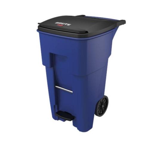 RUBBERMAID Brute 65 Gal Step On Rollout Container 1971970 Blue