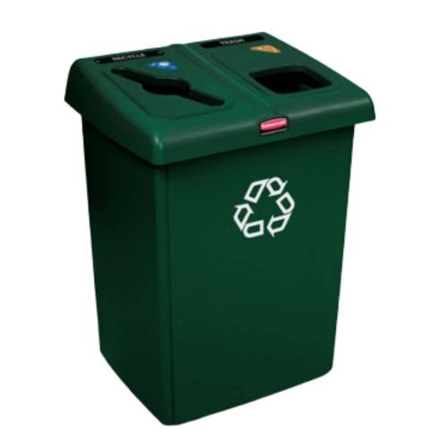 RUBBERMAID Glutton Recycling 2 Stream 1792340 Green